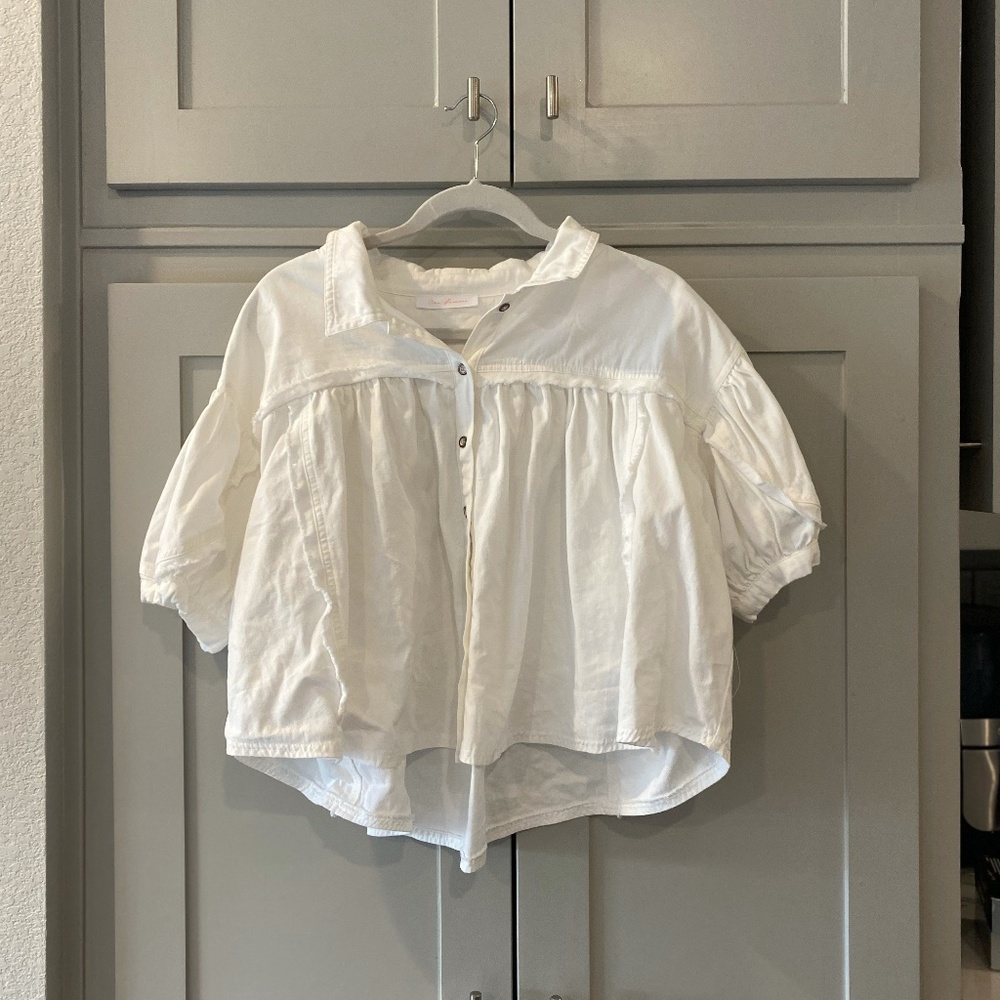 Ces femme white denim top